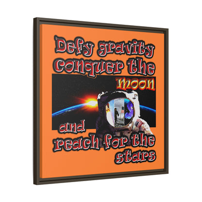 defy conquer reach - framed canvas art (crusta)