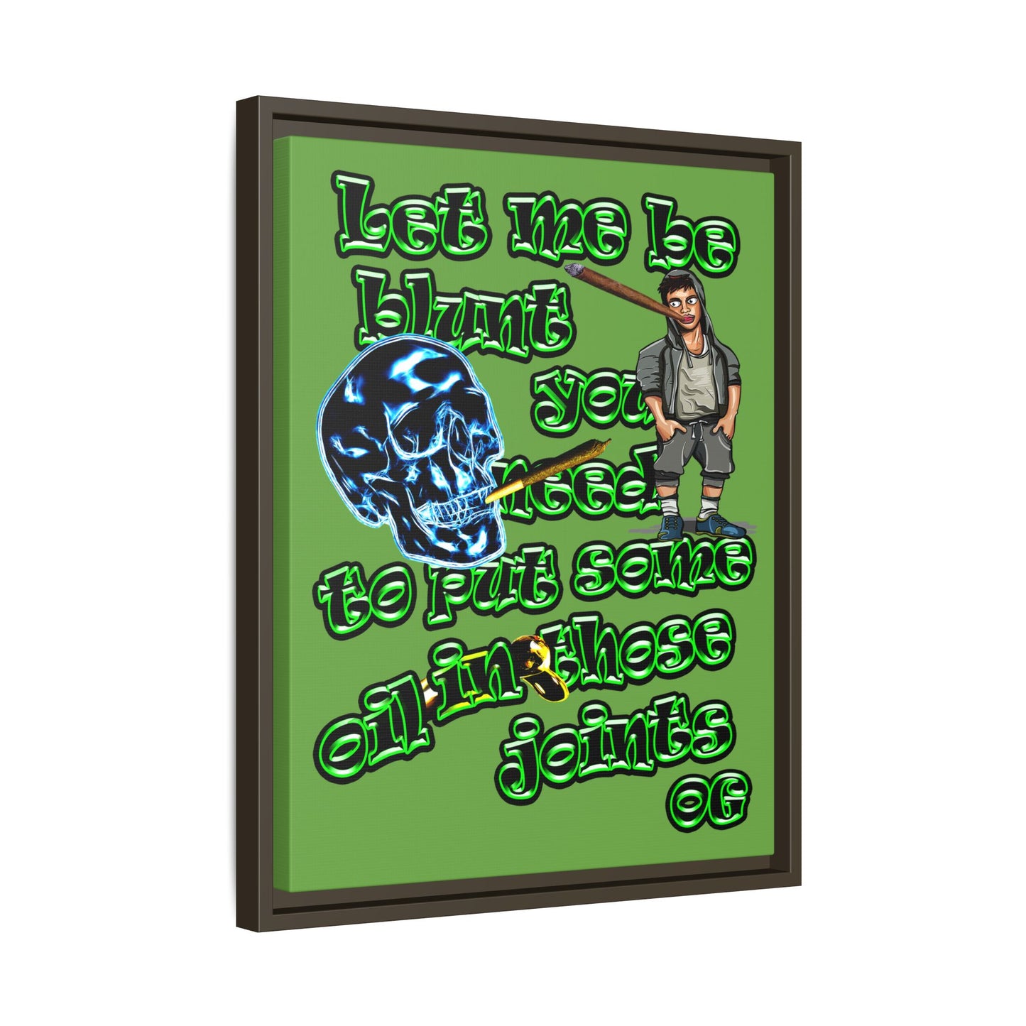 og - framed canvas art (green)