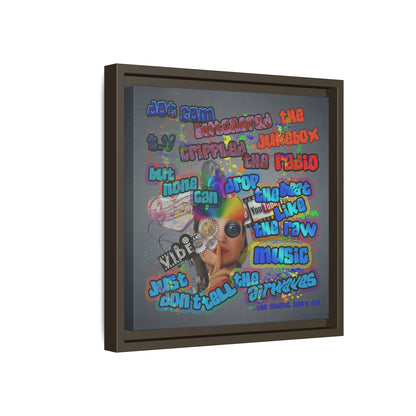 drop the beat - framed canvas art (grey-light grey)