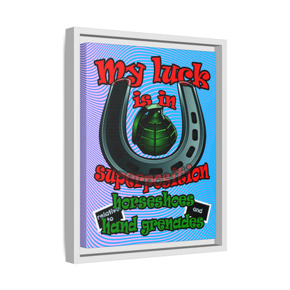 my luck - framed canvas art (light blue-purple wave)