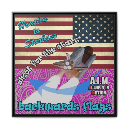 shoot for the stars - framed canvas art (pink swirl)