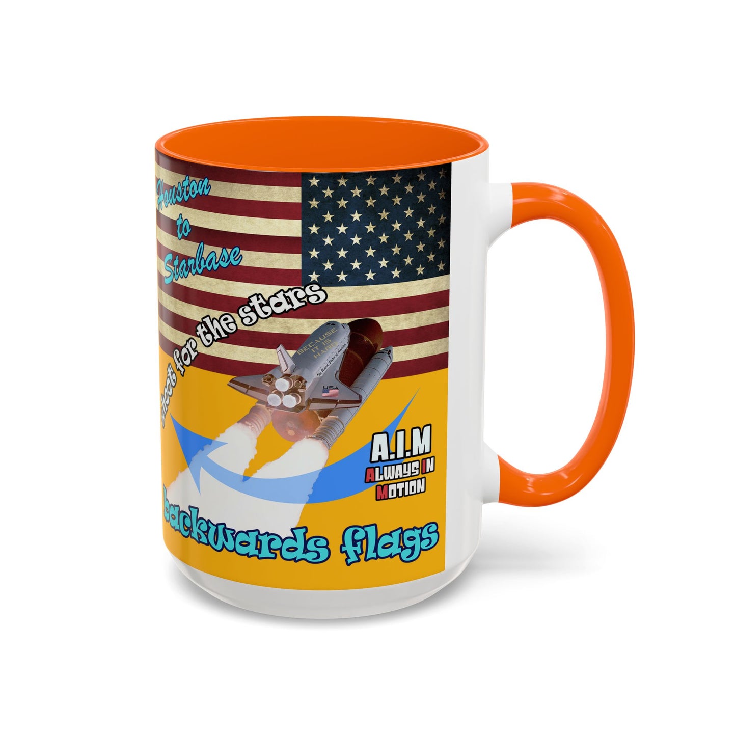 shoot for the stars - Accent Mug (yellow)