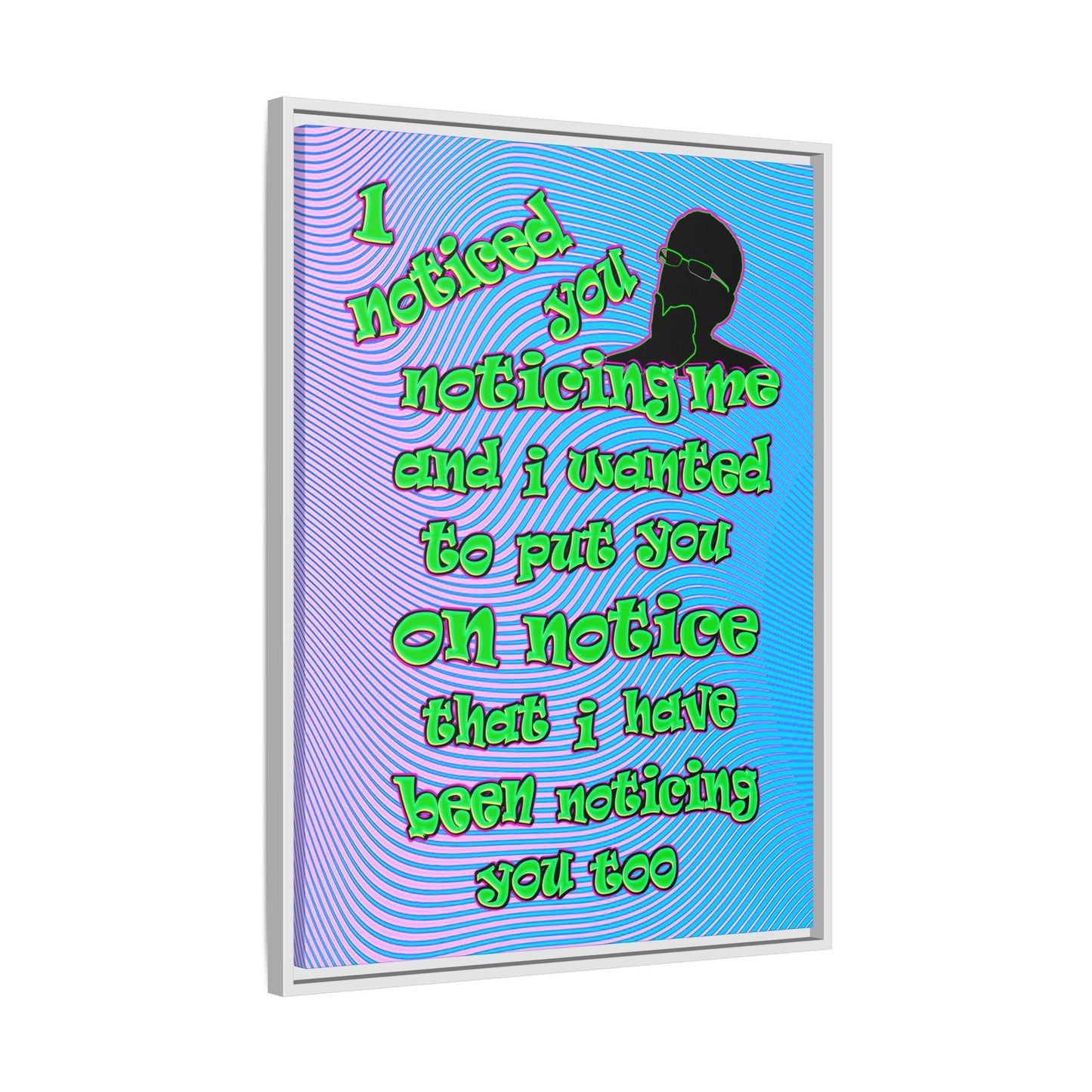 noticed you noticing - framed canvas art (light blue-purple wave)