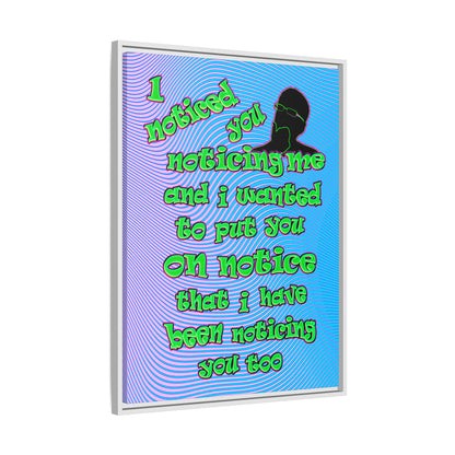 noticed you noticing - framed canvas art (light blue-purple wave)