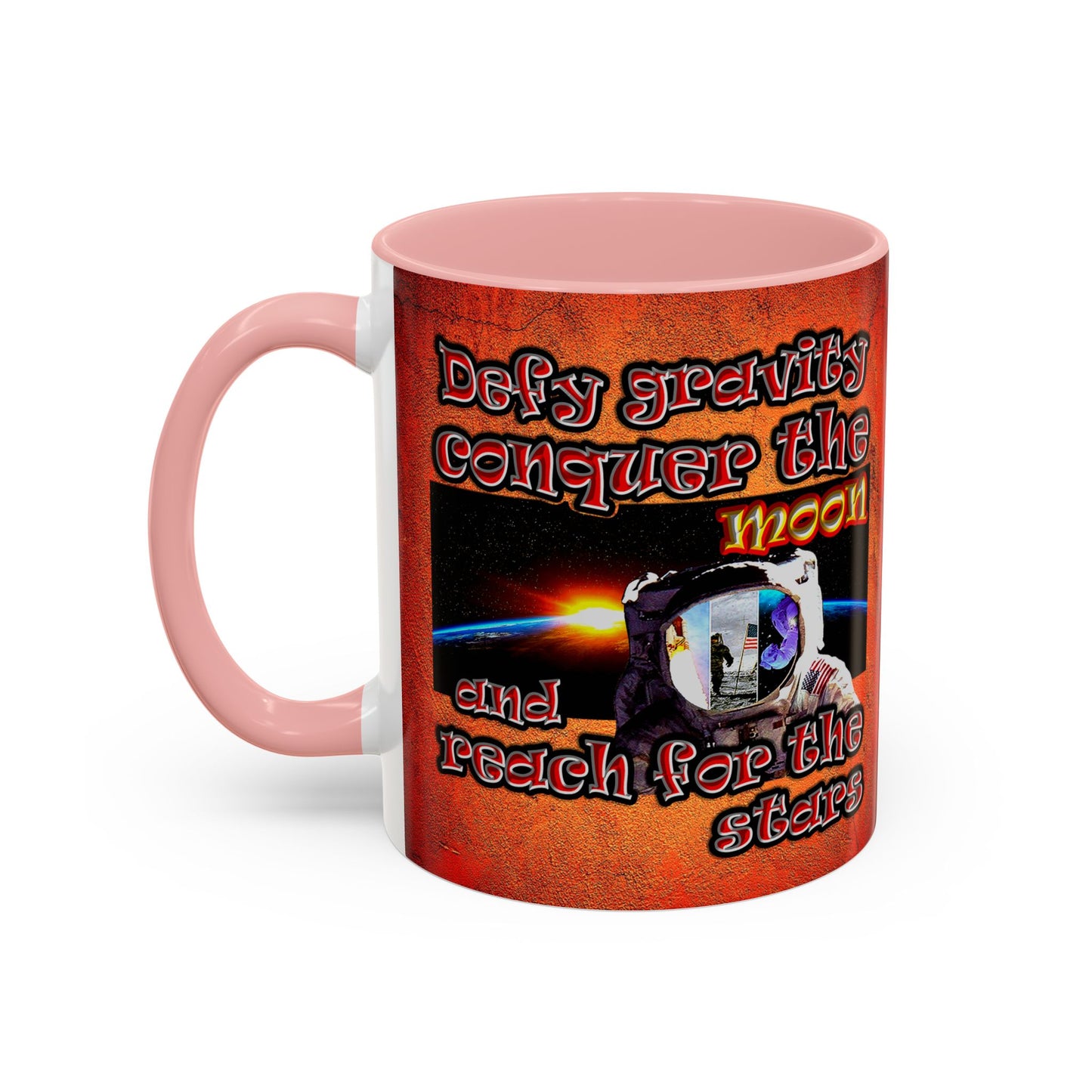 defy conquer reach - Accent Mug (burnt orange)