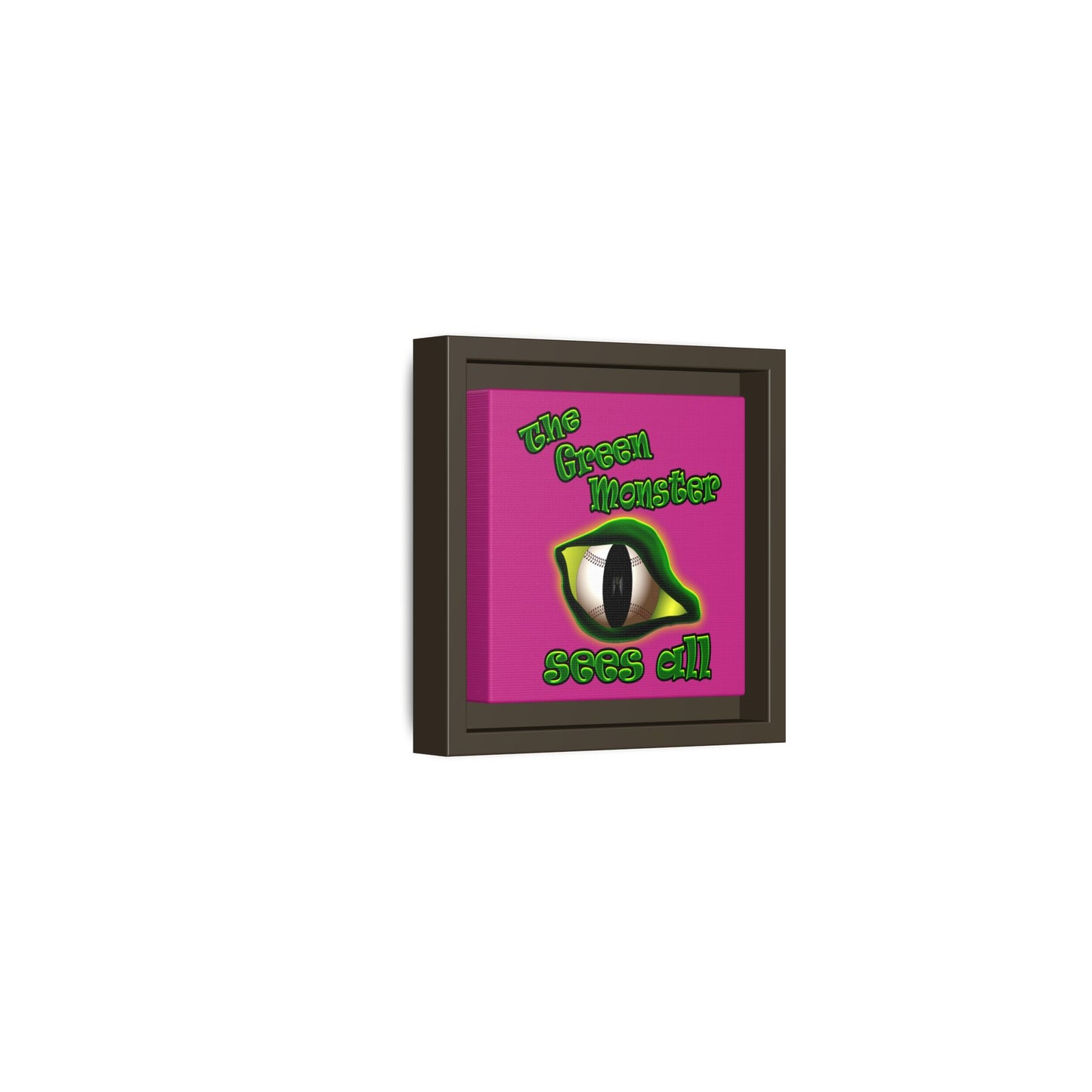 green monster - framed canvas art (pink)