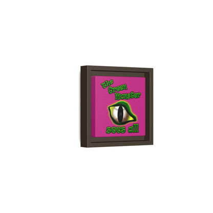 green monster - framed canvas art (pink)