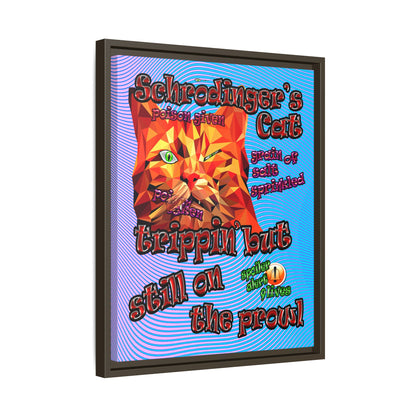 schrodinger's cat - framed canvas art (light blue-purple wave)