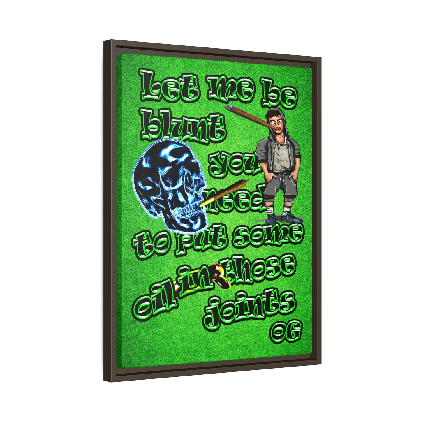 og - framed canvas art (green turf)