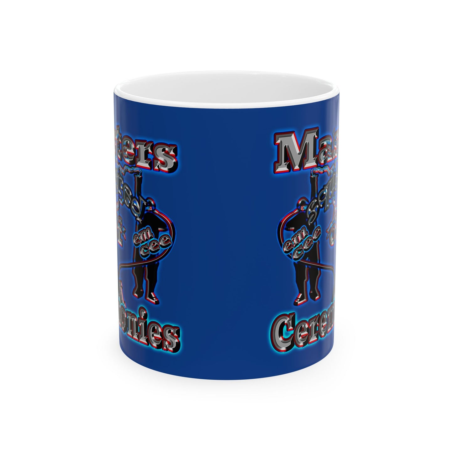 em cee squared - White Mug (dark blue)