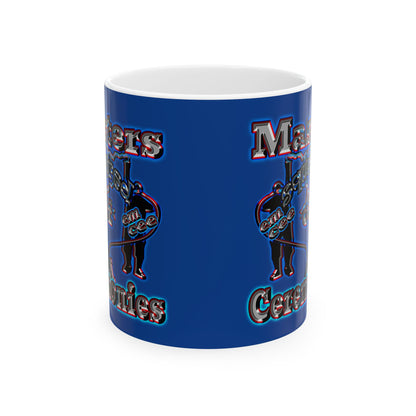 em cee squared - White Mug (dark blue)