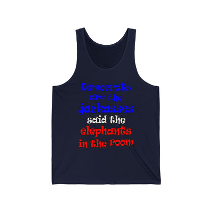 donkeys and elephants - Unisex Jersey Tank