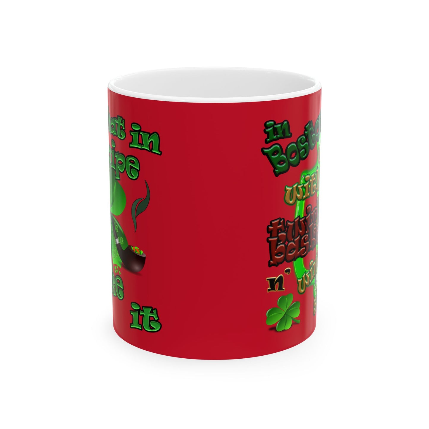 celtics logo - White Mug (dark red)