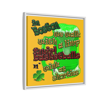 celtics logo - framed canvas art (yellow)