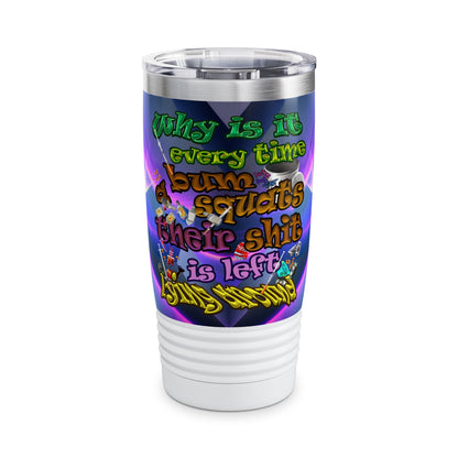 the bum's shit - Ringneck Tumbler, 20oz (grey-pink wave)