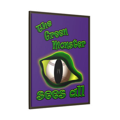 green monster - framed canvas art (purple)