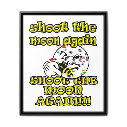 shoot the moon again - framed canvas art (white)
