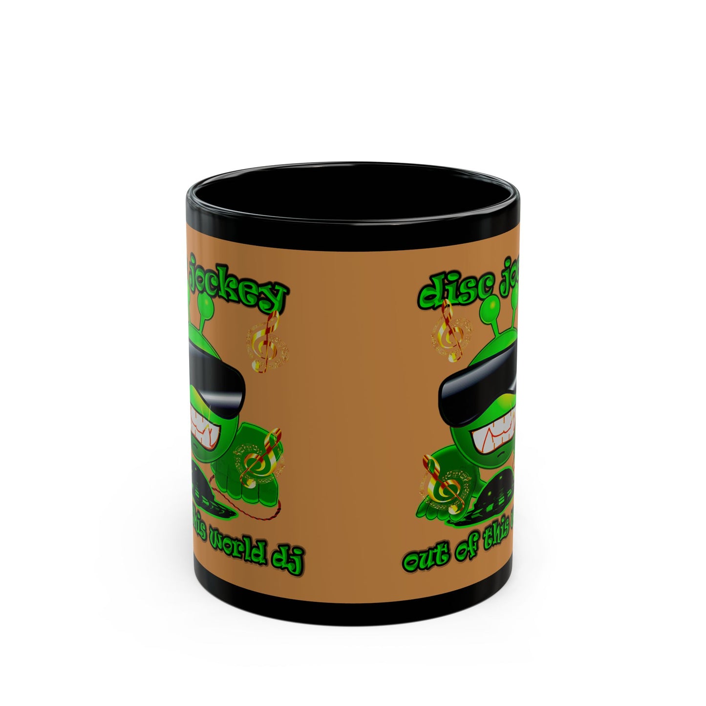 disc jockey - Black Mug (light brown)