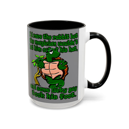turtle race - Accent Mug (grey)