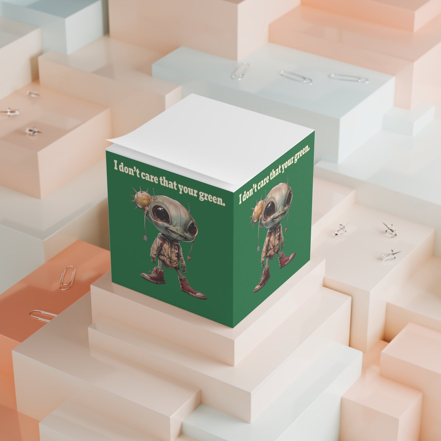 I don't care that your green - note cube (dark green)