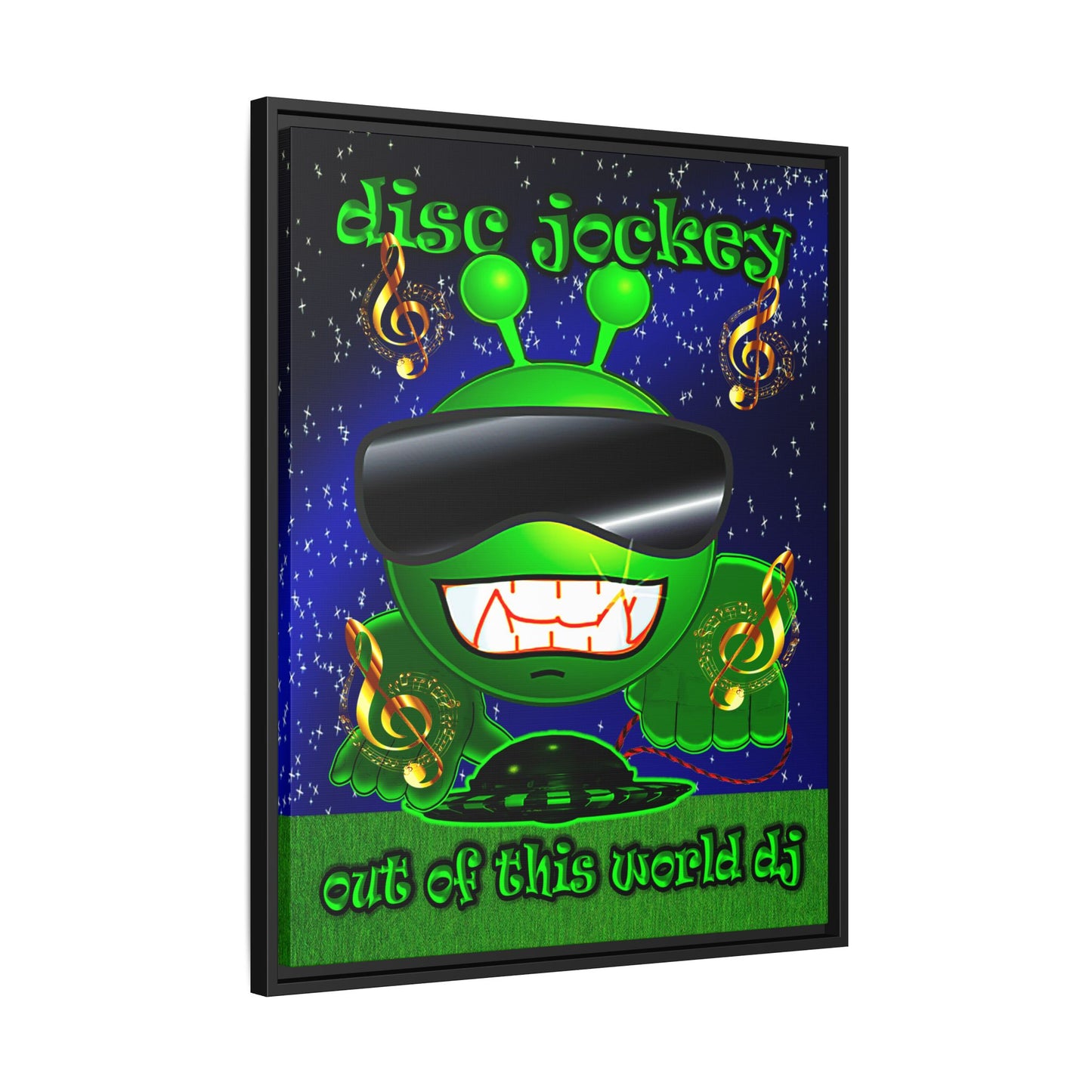 disc jockey - framed canvas art ('snoops' background)