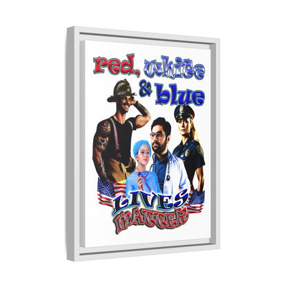 rw&b lives matter - framed canvas art (white)