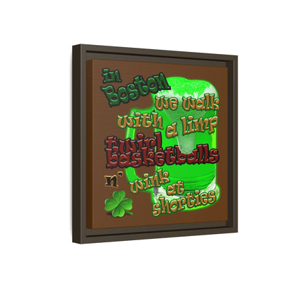 celtics logo - framed canvas art (brown)