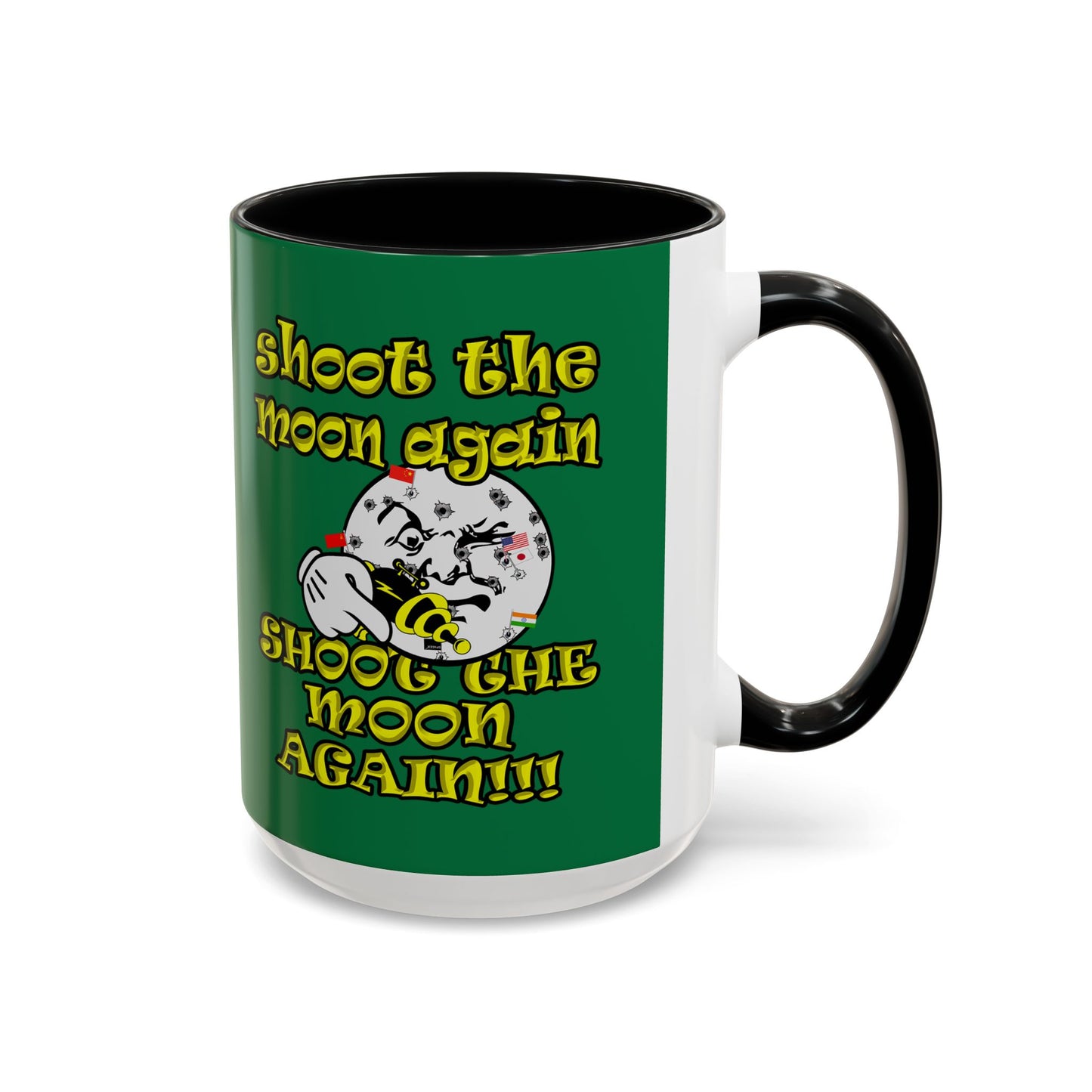 shoot the moon again - Accent Mug (dark green)