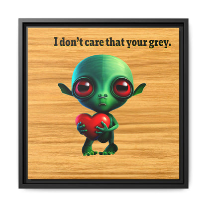 I don't care that your grey - framed canvas art (butterscotch wood finish)