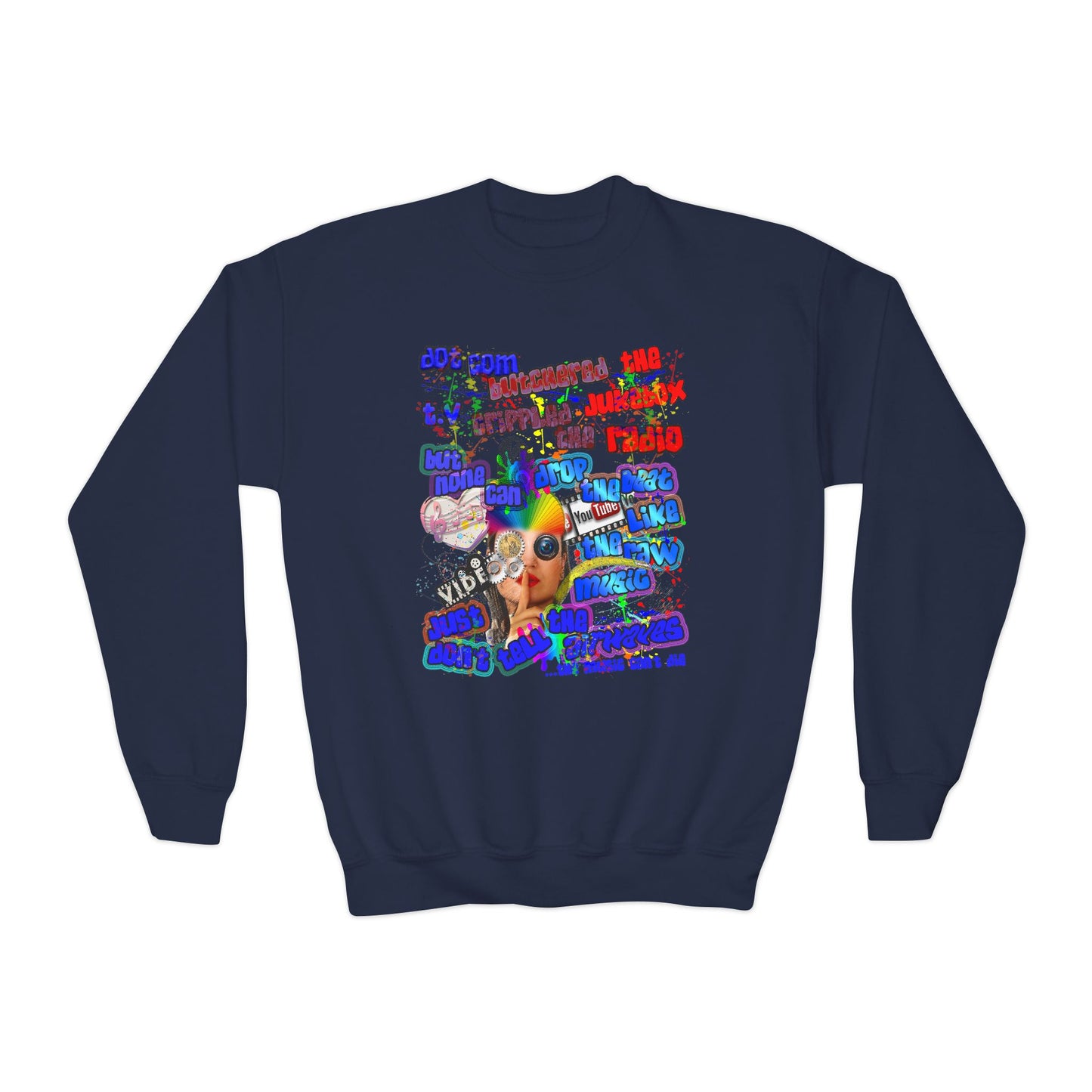 drop the beat - Youth Crewneck Sweatshirt