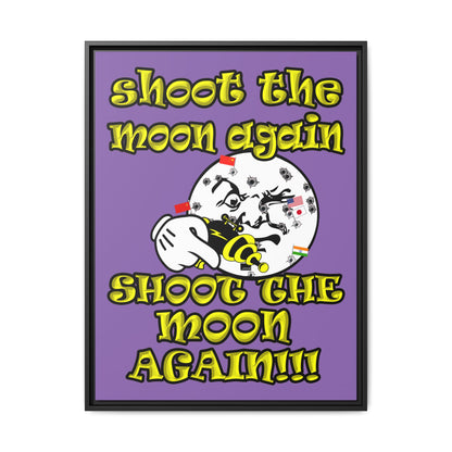 shoot the moon again - framed canvas art (light purple)