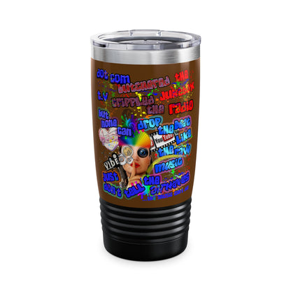 drop the beat - Ringneck Tumbler, 20oz (brown)