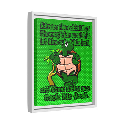 turtle race - framed canvas art (logo green)