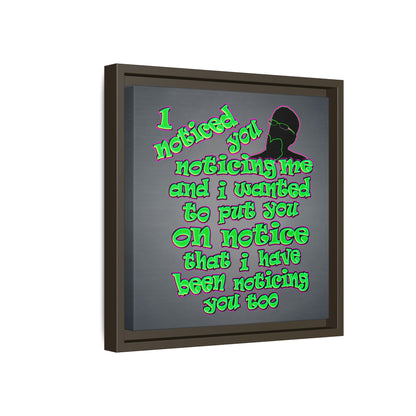 noticed you noticing - framed canvas art (grey-light grey)