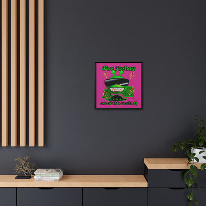 disc jockey - framed canvas art (pink)