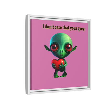 I don't care that your grey - framed canvas art (light pink)