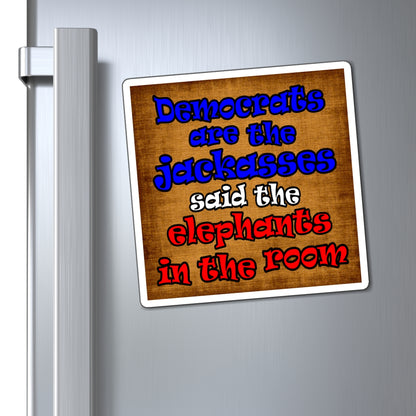 donkeys and elephants - Magnets - (brown papyrus)