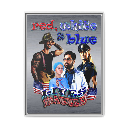 rw&b lives matter - framed canvas art (brushed nickel)