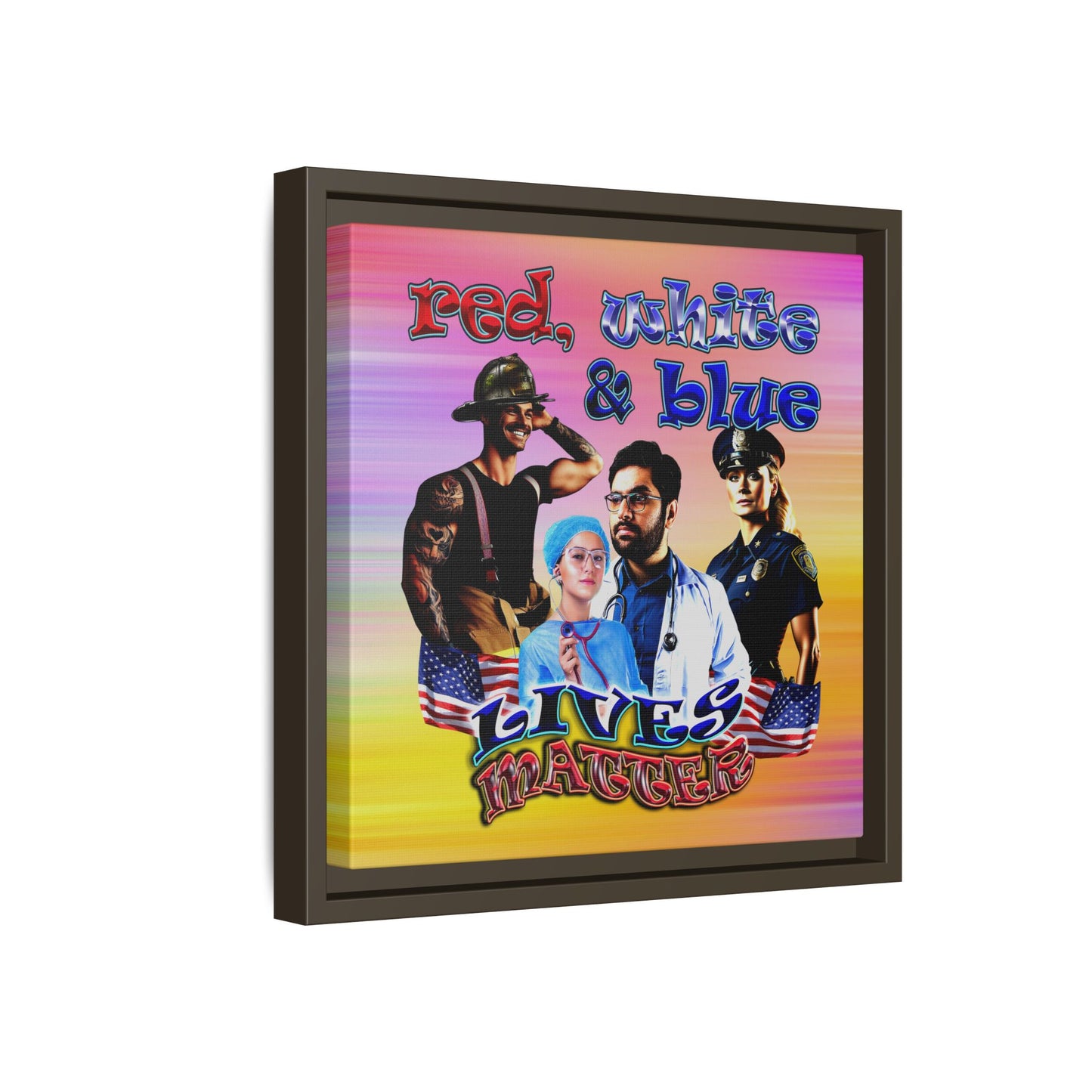 rw&b lives matter - framed canvas art (color blur)