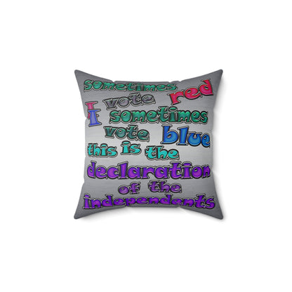 declaration of the independents - Faux Suede Square Pillow - (brushed nickel)