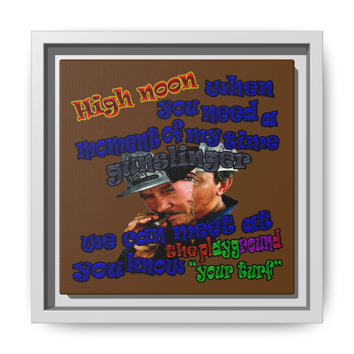 high noon - framed canvas art (brown)