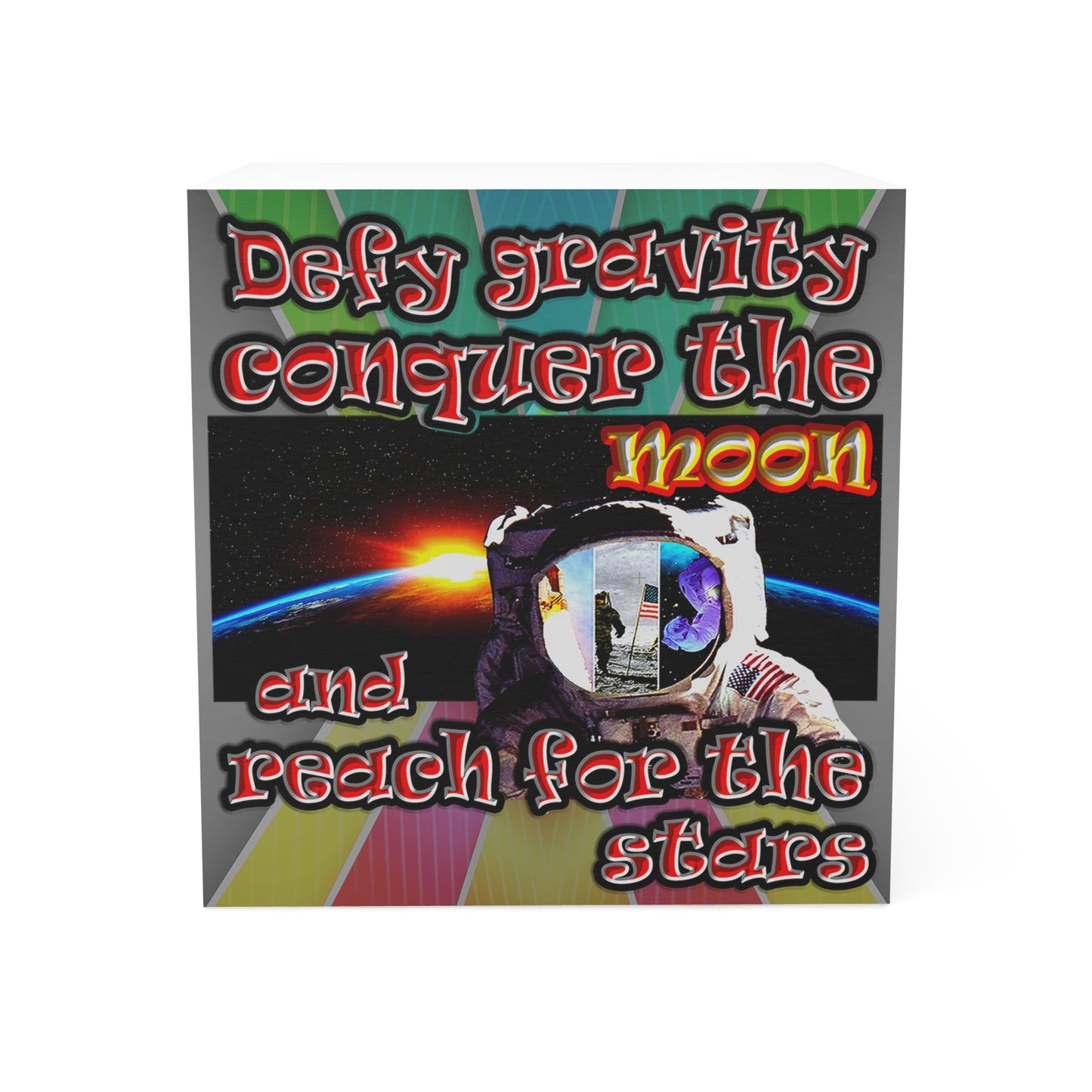 defy conquer reach - note cube (rainbow split)