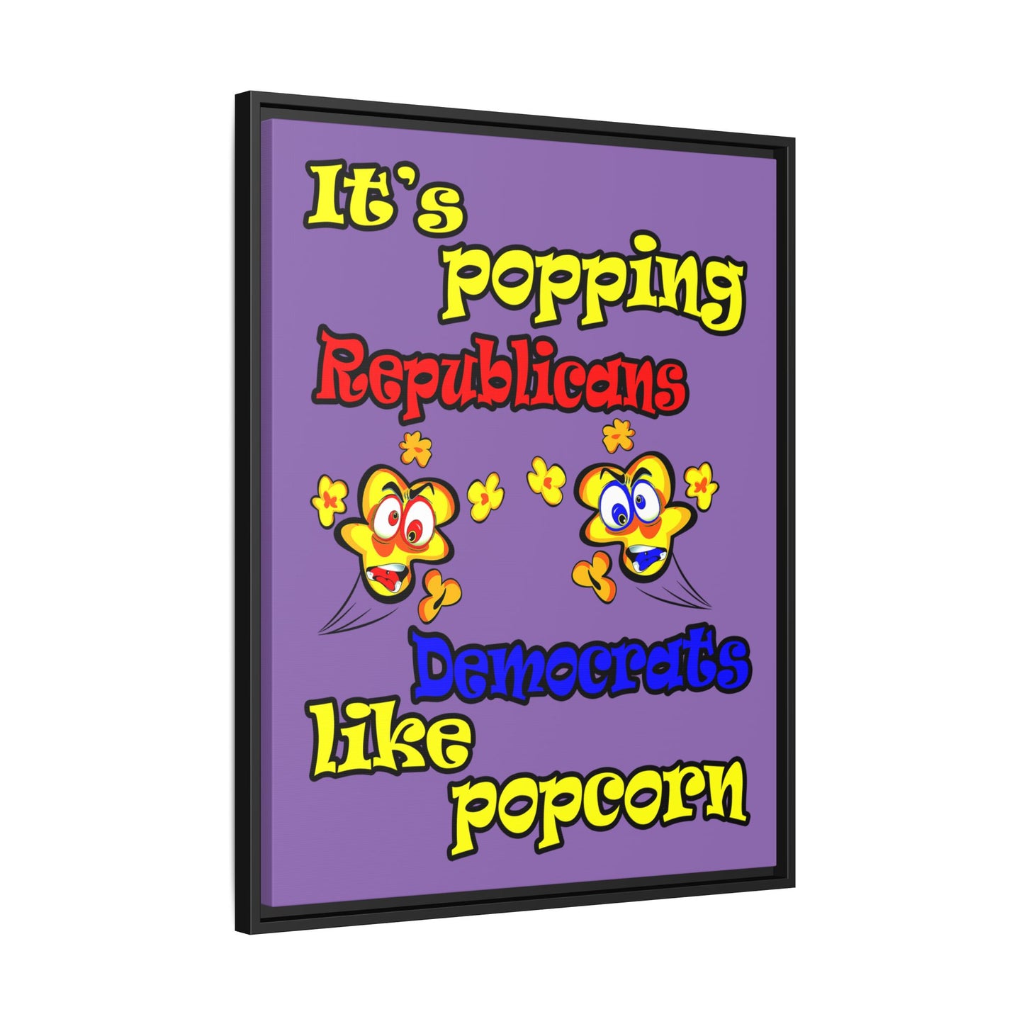 popping like popcorn - framed canvas art (light purple)
