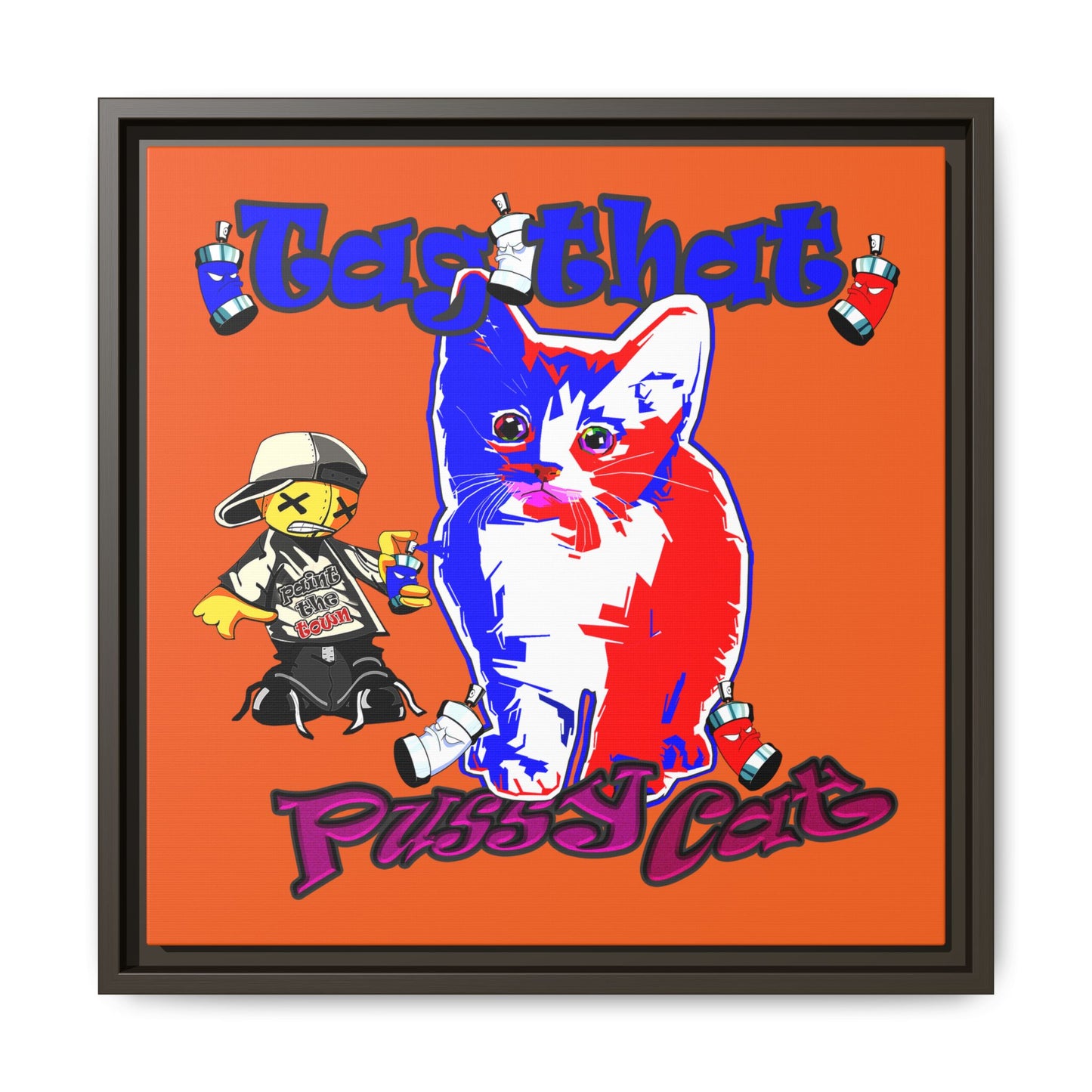 tag that - framed canvas art (orange)
