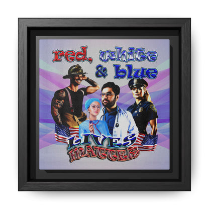 rw&b lives matter - framed canvas art (light blue-pink wave)