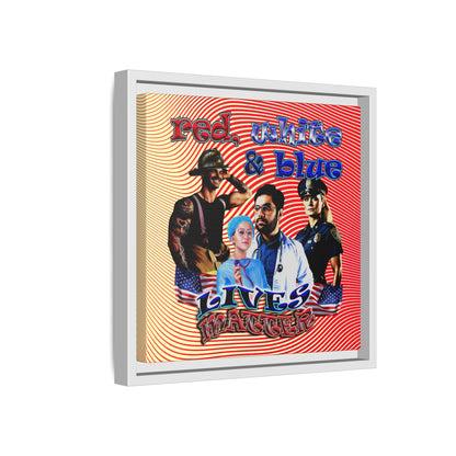 rw&b lives matter - framed canvas art (yellow-orange wave)
