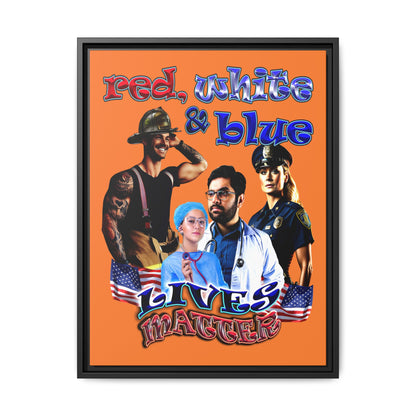 rw&b lives matter - framed canvas art (crusta)