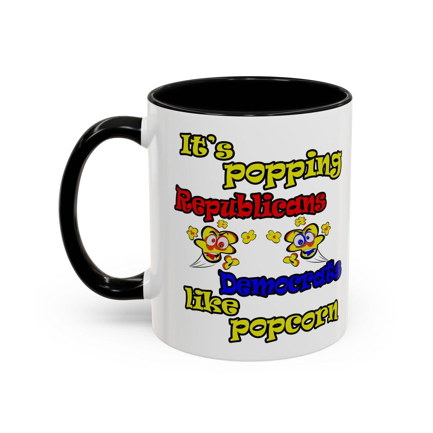 popping like popcorn - Accent Mug (white)