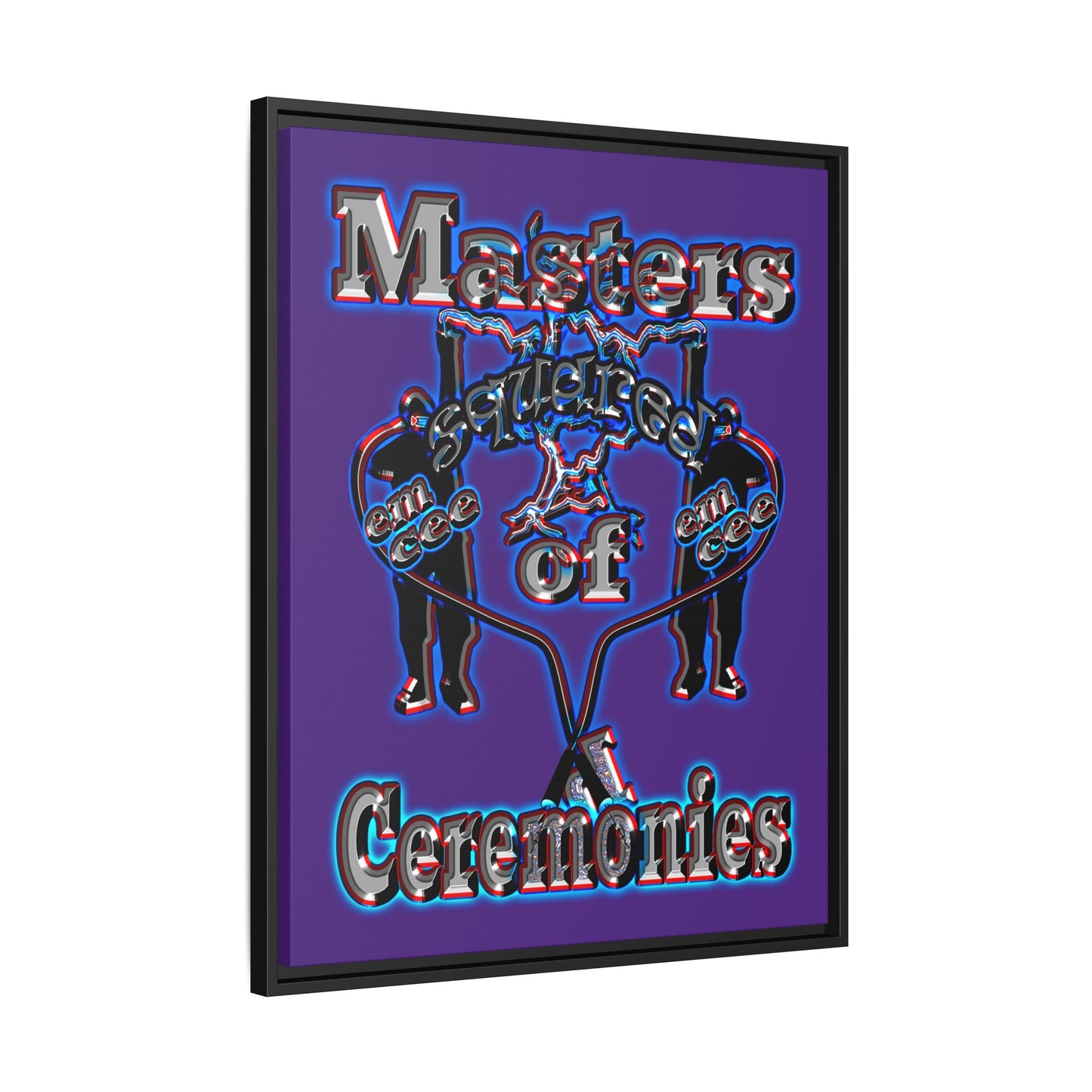 em cee squared - framed canvas art (purple)
