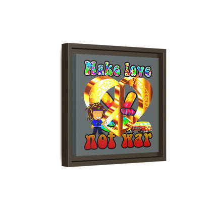 love peace - framed canvas art (dark grey)